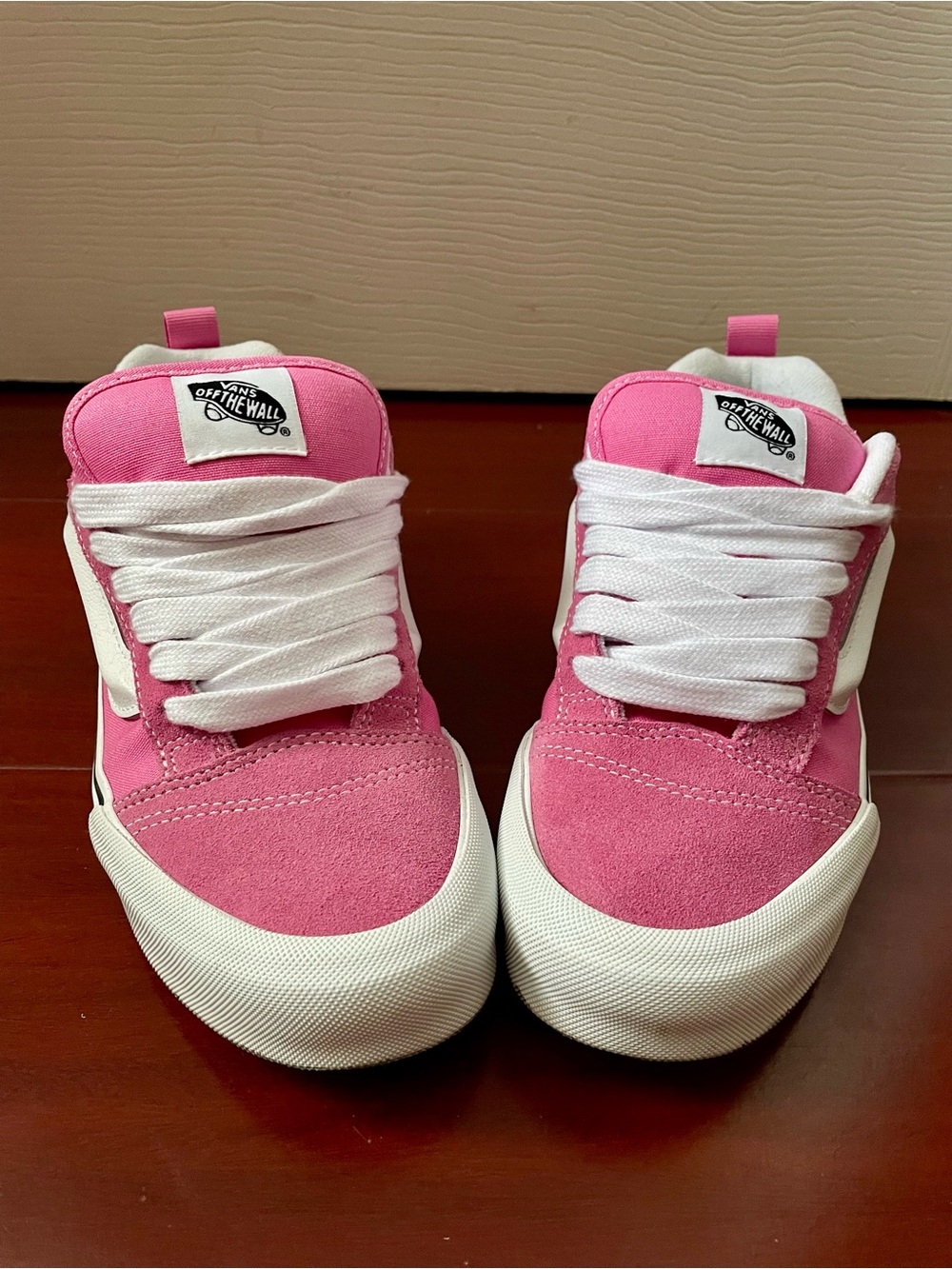 Vans Knu Skool Pink and White Skate Sneakers